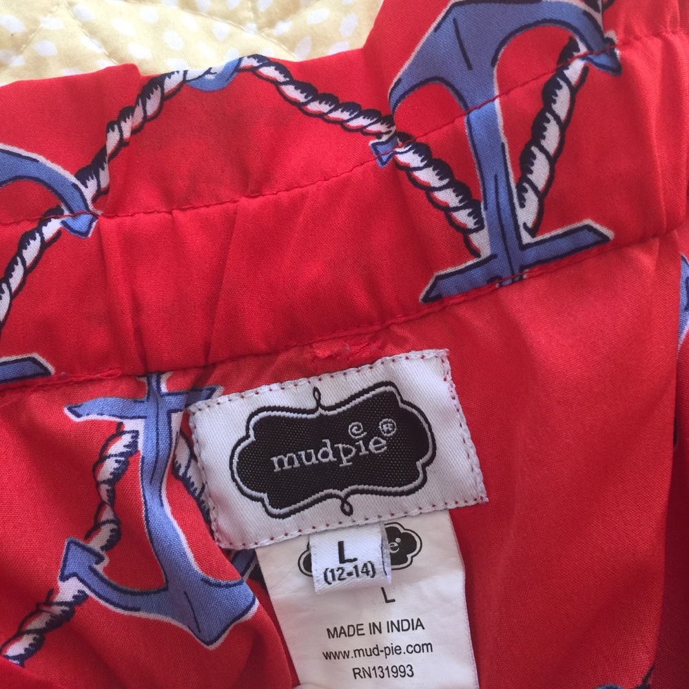 ❤️Mudpie Anchor Print ⚓️ Shorts Sz L (12-14)💙 - Picture 6 of 8